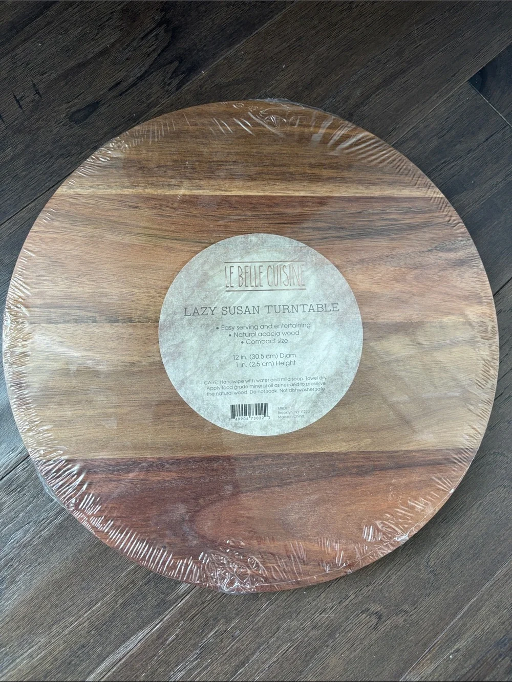 Acacia Wood Lazy Susan turntable serving charcuterie,pantry condiments,spices